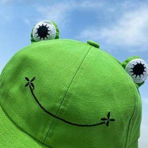 Froggy Hat: Y2K Aesthetic Coquette Apparel for Trendy Outfits