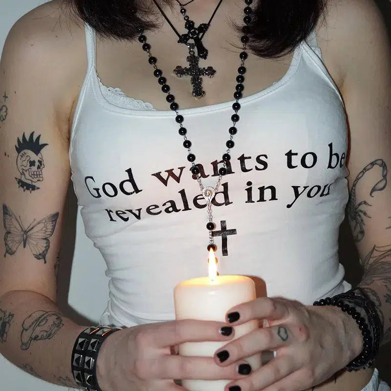 God Wants To Be Revealed Top - Y2K Aesthetic Coquette Style Shirt