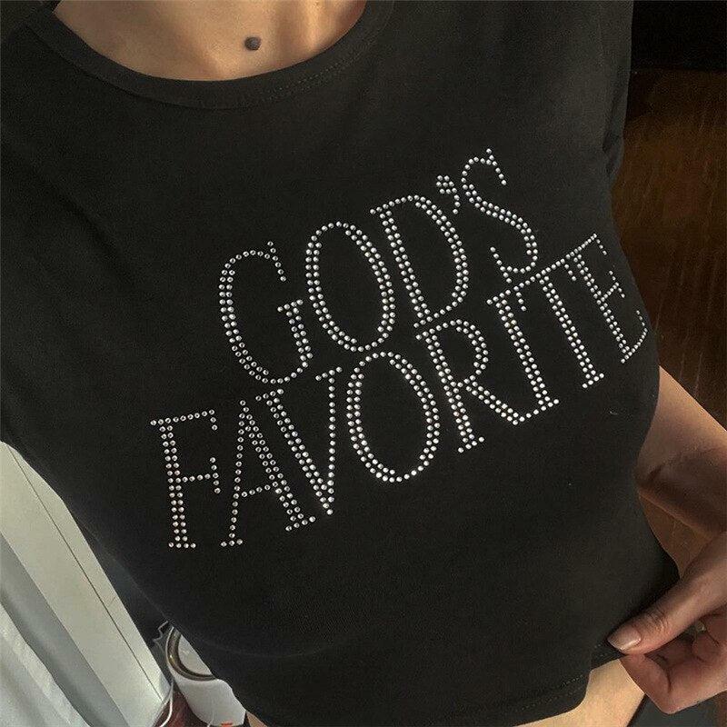 God's Favorite Y2K Crop Top - Trendy Coquette Aesthetic Apparel