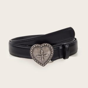 Goth Heart & Cross Belt: Y2K Aesthetic Coquette Clothing Accessory