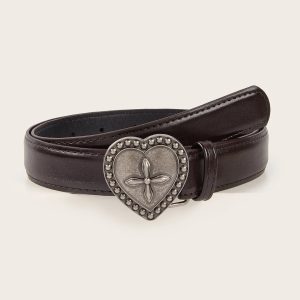 Goth Heart & Cross Belt: Y2K Aesthetic Coquette Clothing Accessory