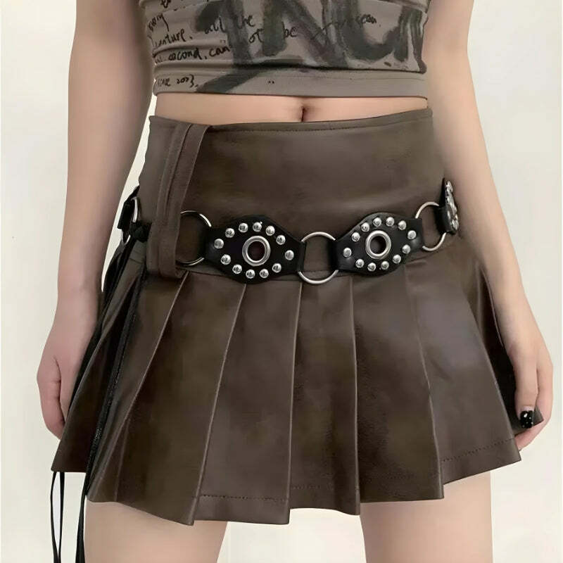 Grunge Faux Leather Lace-Up Belt: Y2K Aesthetic & Coquette Style