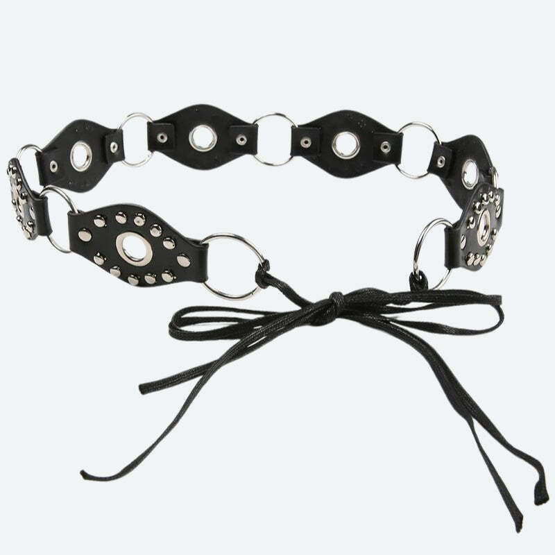 Grunge Faux Leather Lace-Up Belt: Y2K Aesthetic & Coquette Style