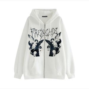 Grunge Guardian Hoodie: Y2K Aesthetic with Coquette and Goth Styles