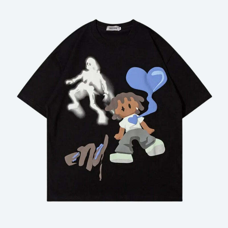 Heartless Boy Tee: Y2K Aesthetic Graphic Shirt for Trendy Outfits