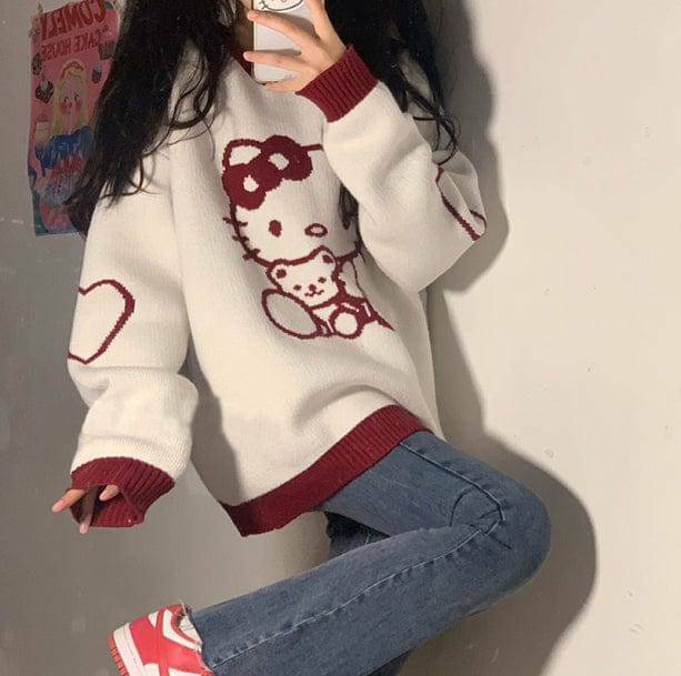 Hello Kitty Y2K Sweater: Cute Coquette Aesthetic for Trendy Outfits