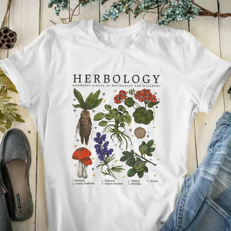 Herbology Tee: Y2K Aesthetic Top for Coquette and Soft Girl Styles