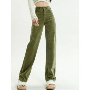 High Waist Corduroy Pants - Y2K Aesthetic Clothing for Trendy Outfits