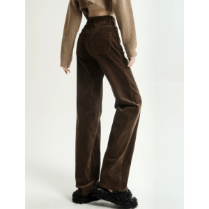 High Waist Corduroy Pants - Y2K Aesthetic Clothing for Trendy Outfits