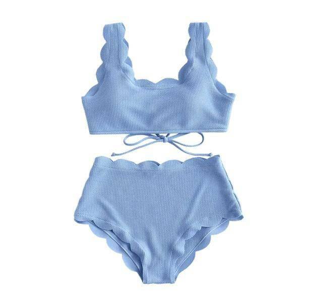 High Waist Vintage Look Bikini - Y2K Aesthetic Swimwear for Trendy Styles