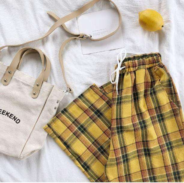 High Waist Yellow Pants - Y2K Aesthetic Clothing for Trendy Outfits