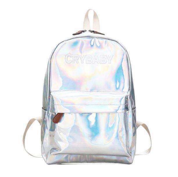 Holographic Crybaby Backpack - Y2K Aesthetic & Coquette Style Accessory