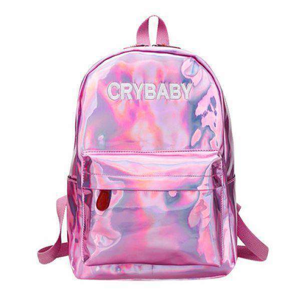 Holographic Crybaby Backpack - Y2K Aesthetic & Coquette Style Accessory