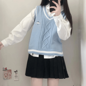 Kawaii Kuromi Vest Sweater - Y2K Aesthetic Coquette Style Clothing