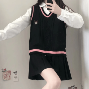 Kawaii Kuromi Vest Sweater - Y2K Aesthetic Coquette Style Clothing