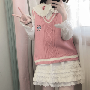 Kawaii Kuromi Vest Sweater - Y2K Aesthetic Coquette Style Clothing