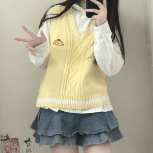 Kawaii Kuromi Vest Sweater - Y2K Aesthetic Coquette Style Clothing