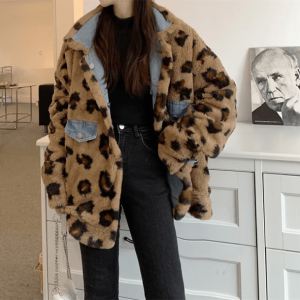 Leopard Print Reversible Jacket - Y2K Aesthetic Coquette Style