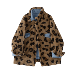 Leopard Print Reversible Jacket - Y2K Aesthetic Coquette Style