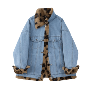 Leopard Print Reversible Jacket - Y2K Aesthetic Coquette Style