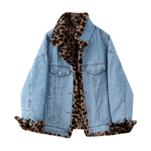 Leopard Print Reversible Jacket - Y2K Aesthetic Coquette Style