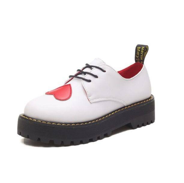 Love Heart Oxford Shoes - Y2K Coquette Aesthetic Footwear