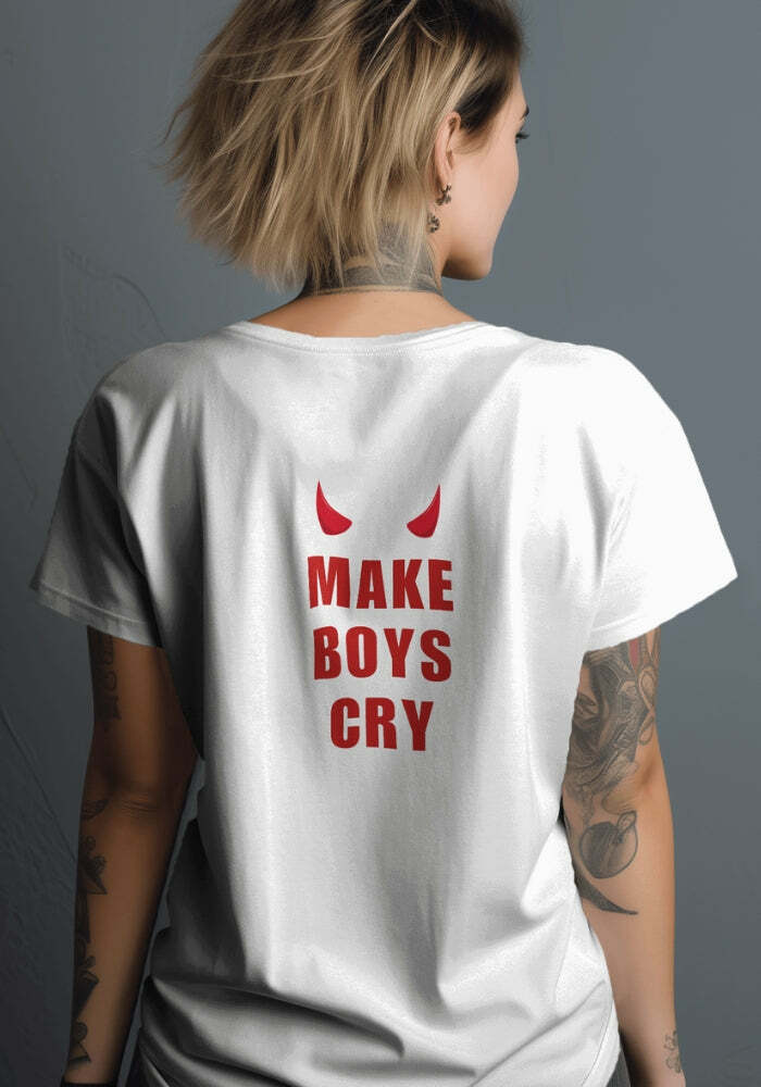 Make Boys Cry Tee - Y2K Aesthetic Graphic Shirt for Trendy Outfits