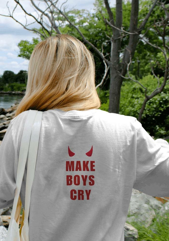 Make Boys Cry Tee - Y2K Aesthetic Graphic Shirt for Trendy Outfits