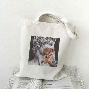 Michelangelo Tote Bag: Y2K Aesthetic, Coquette Style, Trendy Fashion