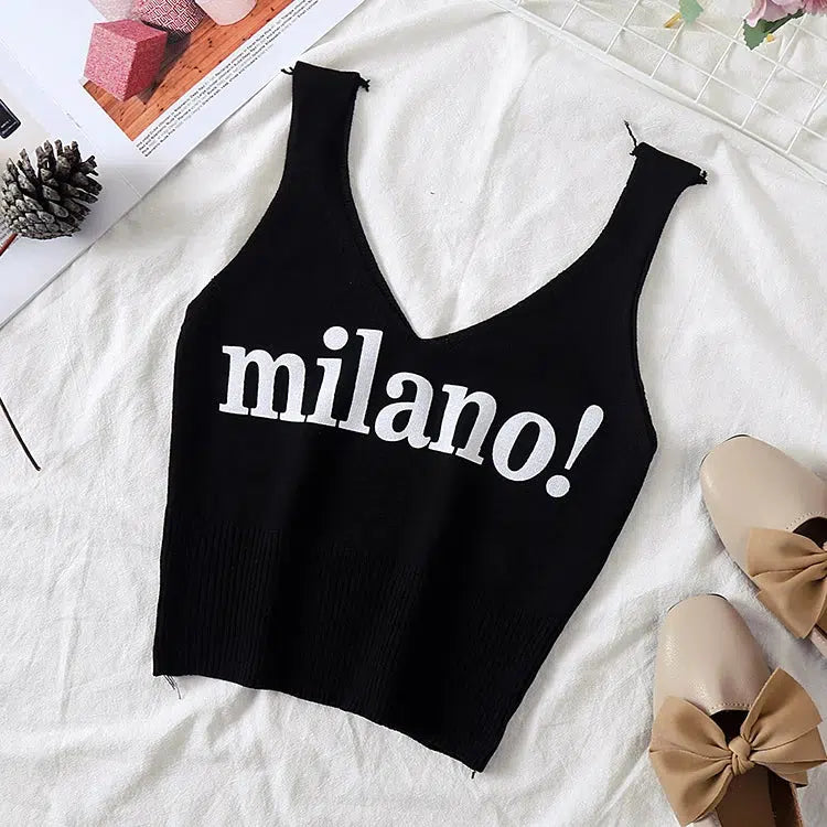 Milano Knitted Tank Top - Y2K Aesthetic Coquette Style Clothing