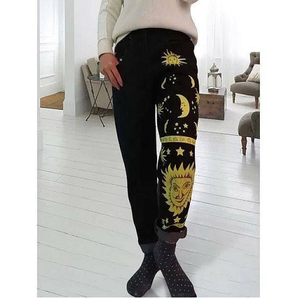 Moon and Star Trousers: Y2K Aesthetic Coquette Clothing for Unique Styles