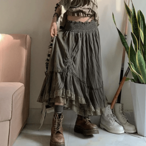 Muddy Goblincore Skirt - Y2K Aesthetic Clothing for Unique Styles