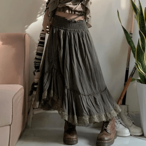 Muddy Goblincore Skirt - Y2K Aesthetic Clothing for Unique Styles