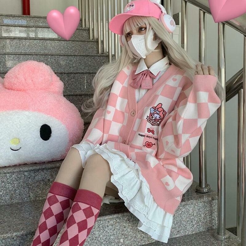 My Melody Pink Cardigan - Y2K Coquette Aesthetic Fashion Essential