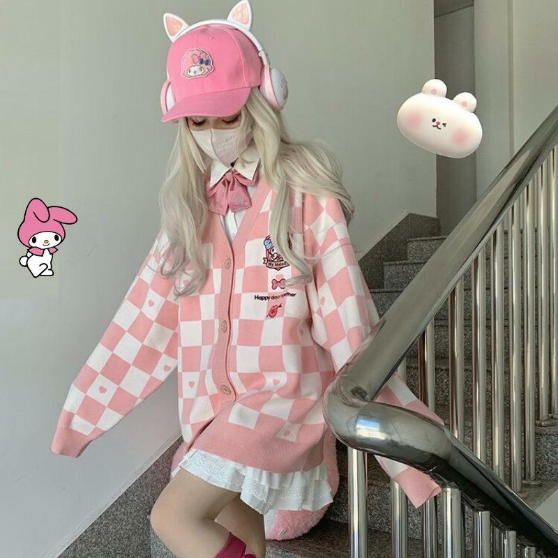 My Melody Pink Cardigan - Y2K Coquette Aesthetic Fashion Essential