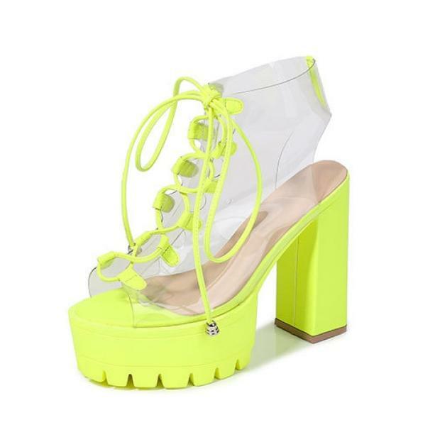 Neon Green Y2K High Heels for Coquette and Aesthetic Outfits