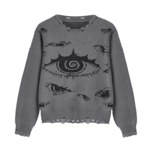 Open Eye Sweater: Y2K Aesthetic Clothing for Unique Style Lovers