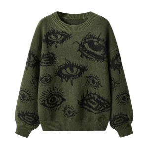 Open Eye Sweater: Y2K Aesthetic Clothing for Unique Style Lovers