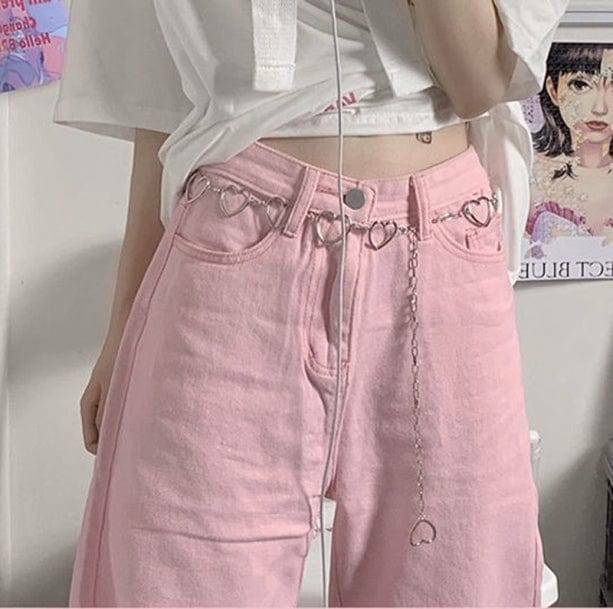 Pastel Pink Baggy Pants - Y2K Aesthetic Clothing for Trendy Outfits