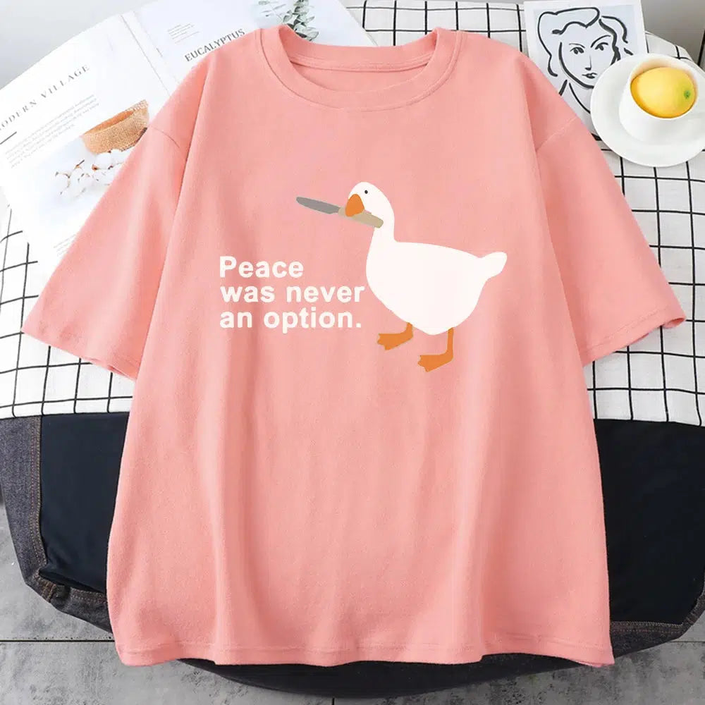 Peace Was Never An Option Tee - Y2K Aesthetic Graphic Shirt