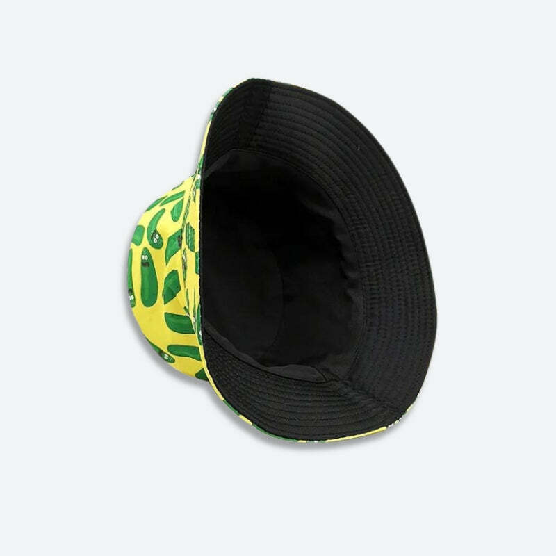 Pickle Rick Bucket Hat - Y2K Aesthetic Accessory for Trendy Outfits