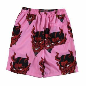 Pink Demon Shorts: Y2K Aesthetic Coquette Style for Trendy Outfits