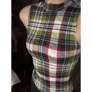 Plaid Aesthetic Tank Top - Y2K Coquette Style for Trendy Outfits