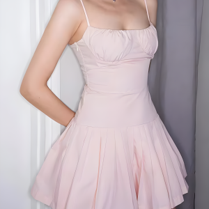 Pleated Pink Mini Dress - Y2K Coquette Aesthetic Outfit for Trendy Looks