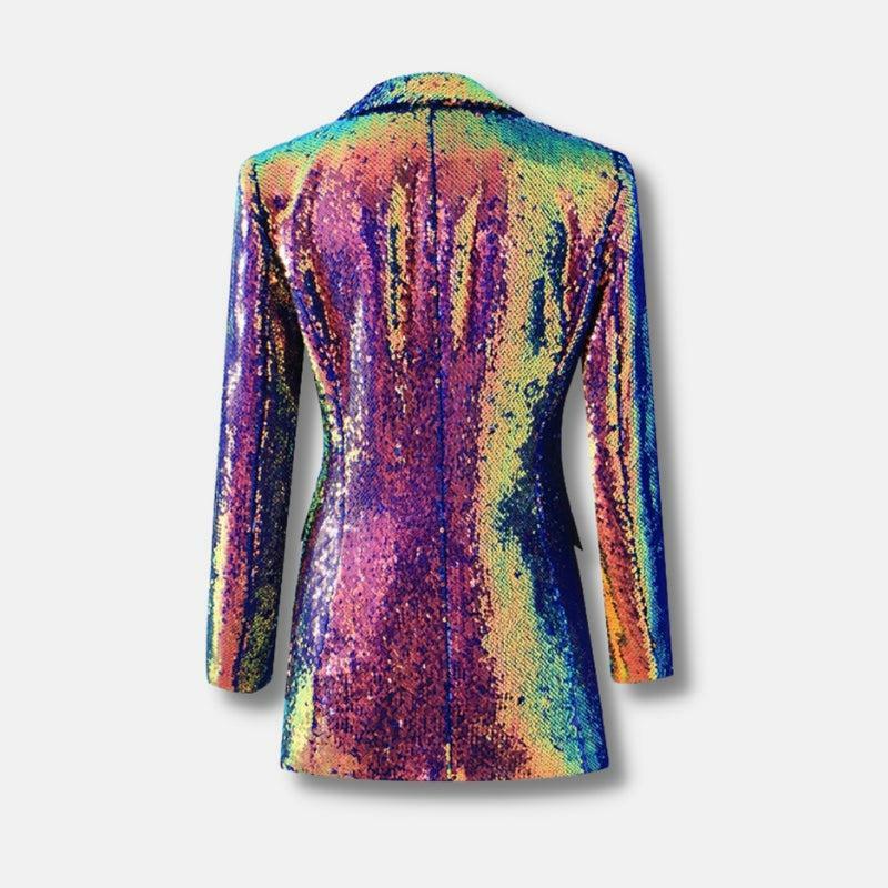 Premium Sequin Long Blazer - Y2K Aesthetic Coquette Style Jacket