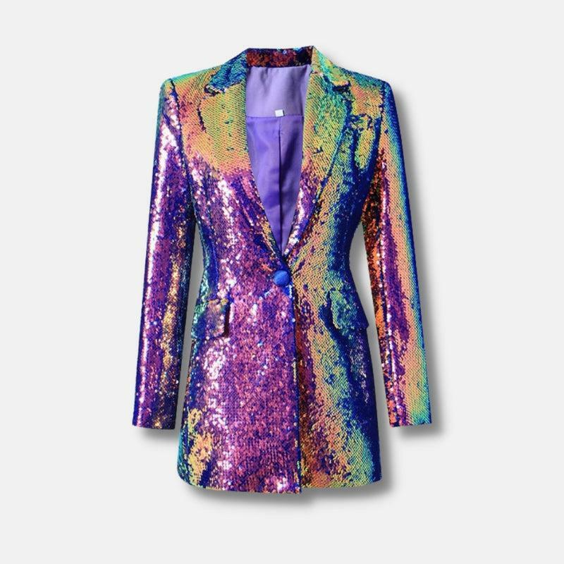 Premium Sequin Long Blazer - Y2K Aesthetic Coquette Style Jacket