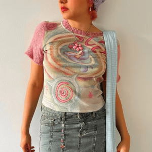 Psychedelic Pastel T-Shirt - Y2K Aesthetic Clothing for Trendy Outfits