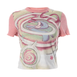 Psychedelic Pastel T-Shirt - Y2K Aesthetic Clothing for Trendy Outfits