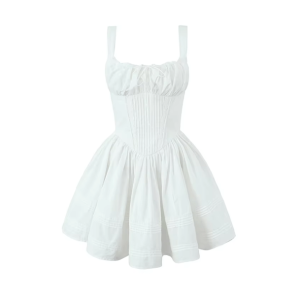 Pure White Dress: Y2K Aesthetic Coquette Style for Trendy Outfits