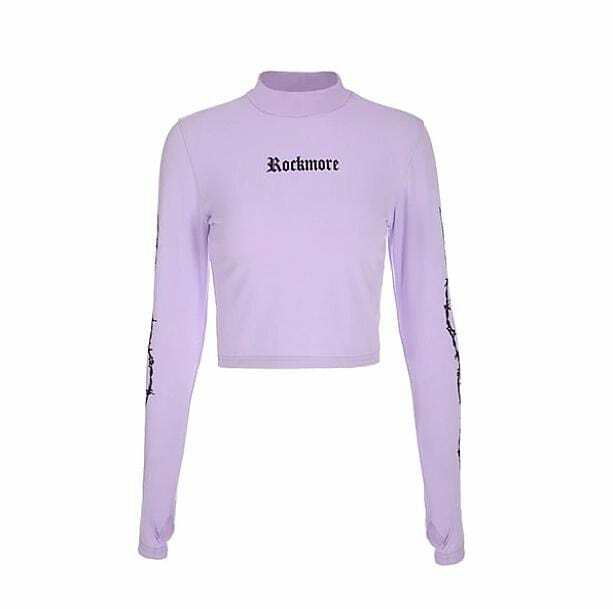 Purple Pastel Turtleneck: Y2K Aesthetic Coquette Style Top